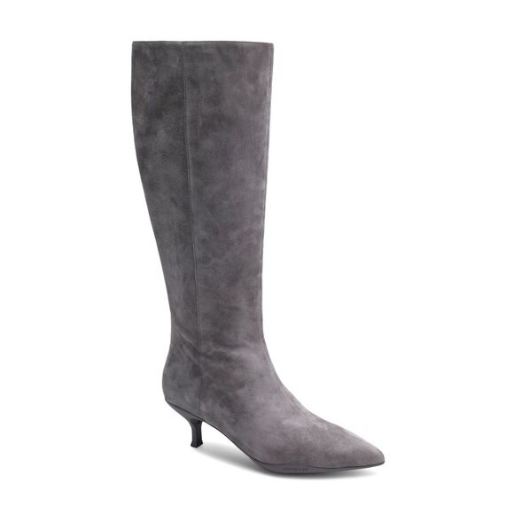 NIB Aerosoles Gray Loano Tall Kitten Heel Dress Boots - narrow calf - Picture 1 of 9